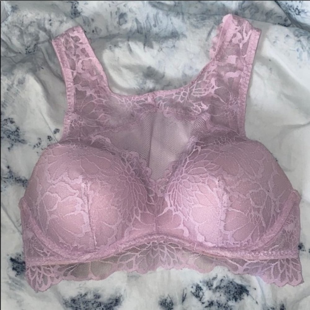 VS PINK Lace High Neck Push Up Bra - Picture 2 of 5